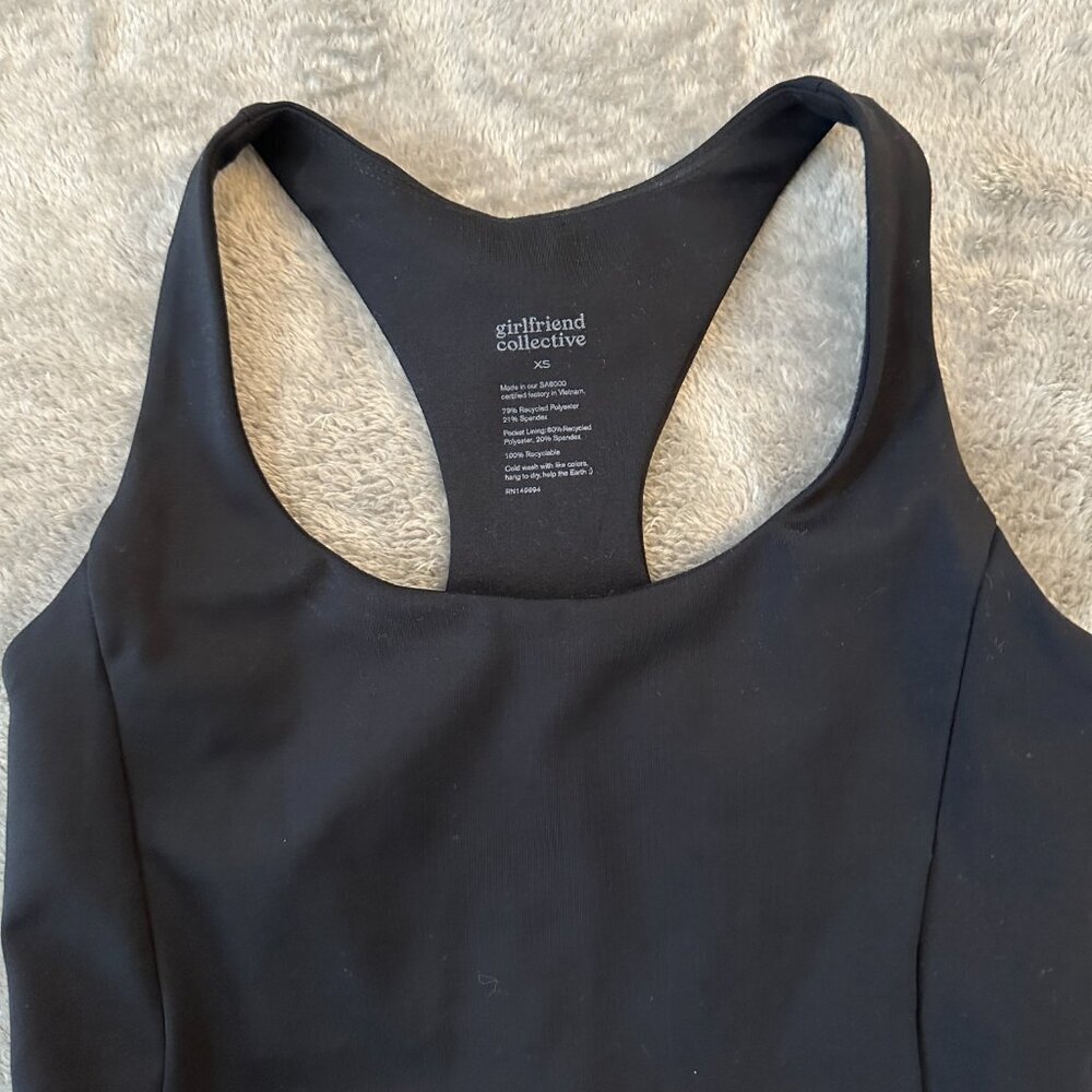 Girlfriend Collective Black Athletic Tank Tennis Dress Shorts Women's XS - Picture 5 of 6